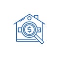 Analysis of real estate prices line icon concept. Analysis of real estate prices flat vector symbol, sign, outline Royalty Free Stock Photo