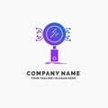 Analysis, Search, information, research, Security Purple Business Logo Template. Place for Tagline