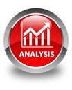 Analysis (statistics icon) glossy red round button Royalty Free Stock Photo