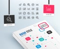 Analysis line icons. Charts, Reports and Graphs. Royalty Free Stock Photo