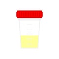 Analysis of urine. Plastic jar for analysis. Feces and urine collection container Royalty Free Stock Photo