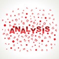 Analysis word with in alphabets Royalty Free Stock Photo