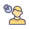 Analyst character Isolated Vector icon which can easily modify or edit Royalty Free Stock Photo