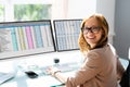 Analyst Employee Working With Spreadsheet