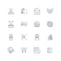 Analyst line icons collection. Data, Research, Strategy, Analytics, Reporting, Insights, Metrics vector and linear