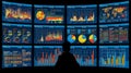 Analyst Monitoring Multiple Data Dashboards