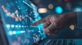 Analyst Pointing at Market Data.AI generated image Royalty Free Stock Photo