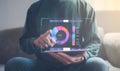 Analyst working with Business Analytics and Data Management System on computer, make a report with KPI and metrics Royalty Free Stock Photo