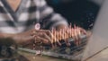 Analyst working with Business Analytics and Data Management System on computer to make report with KPI and metrics connected to Royalty Free Stock Photo