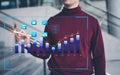 Analyst working with Business Analytics and Data Management System Royalty Free Stock Photo