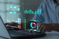 Analyst working with Business Analytics Technology and Data Management System on computer to make report Royalty Free Stock Photo