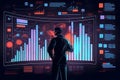 Analyst working with computer in Business Analytics and Data Management System to make report with KPI and metrics connected to Royalty Free Stock Photo
