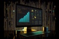 Analyst working with computer in Business Analytics and Data Management System to make report with KPI and metrics connected to Royalty Free Stock Photo
