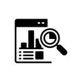 Black solid icon for Analystics, report and economics Royalty Free Stock Photo