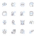 Analysts line icons collection. Insightful, Observant, Analytical, Perceptive, Logical, Resourceful, Diligent vector and