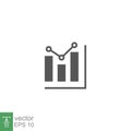 Analytic icon solid. Two Bar chart analyzing static profit sale product