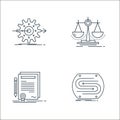 analytic investment line icons. linear set. quality vector line set such as convergence, certificate, justice