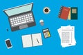Analytic research,tax report on paper sheets