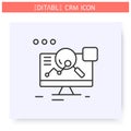 Analytical CRM line icon. Editable