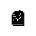Analytical document black icon concept. Analytical document flat vector symbol, sign, illustration. Royalty Free Stock Photo