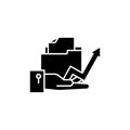 Analytical documentation black icon concept. Analytical documentation flat vector symbol, sign, illustration. Royalty Free Stock Photo