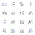 Analytical skills line icons collection. Critical thinking, Problem-solving, Logical reasoning, Data analysis, Inference