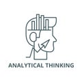 Analytical thinking line icon, vector. Analytical thinking outline sign, concept symbol, flat illustration Royalty Free Stock Photo