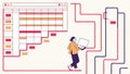 Person analyzing data on dashboard interface vector design Generative AI