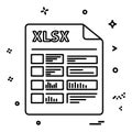 Analytical xlsx spreadsheet with data visualization Royalty Free Stock Photo