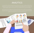 Analytics Banner with Many Charts and Graphs Data Royalty Free Stock Photo