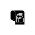 Analytics black icon concept. Analytics flat vector symbol, sign, illustration.