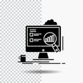 analytics, board, presentation, laptop, statistics Glyph Icon on Transparent Background. Black Icon