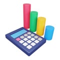 Analytics calculator 3d rendering isometric icon. Royalty Free Stock Photo