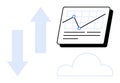 Data Analytics Chart with Cloud Computing and Arrows Indicating Trends Royalty Free Stock Photo