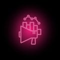 Analytics, chart, marketing megaphoneneon icon can be used to illustrate topics about SEO optimization, data analytics, website