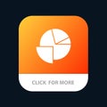 Analytics, Chart, Pie, Graph Mobile App Button. Android and IOS Glyph Version Royalty Free Stock Photo