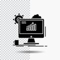 Analytics, chart, seo, web, Setting Glyph Icon on Transparent Background. Black Icon Royalty Free Stock Photo