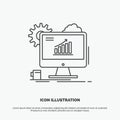 Analytics, chart, seo, web, Setting Icon. Line vector gray symbol for UI and UX, website or mobile application Royalty Free Stock Photo