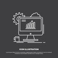 Analytics, chart, seo, web, Setting Icon. Line vector symbol for UI and UX, website or mobile application Royalty Free Stock Photo