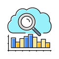 analytics cloud computing color icon vector illustration Royalty Free Stock Photo