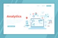 Analytics concept, Analysis, Analyzing, Data processing, Success strategy. Laptop with graphs and charts and Infographic Elements