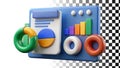 Analytics dashboard chart, data analysis, business analytics, data graph png transparent image Generative AI