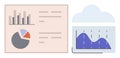 Analytics Dashboard with Charts and Cloud-Connected Data Visualization Royalty Free Stock Photo