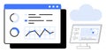 Data Analytics Dashboard with Graphs, Charts, and Cloud Integration Concept Royalty Free Stock Photo