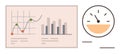 Analytics Dashboard with Graph, Bar Chart, and Speedometer for Monitoring Performance Metrics Royalty Free Stock Photo