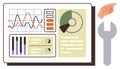 Analytics Dashboard with Graphs, Data Visualizations, and Tools for Business and Strategy Optimization Royalty Free Stock Photo