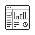 Analytics dashboard icon in line design. analytics, dashboard, chart, graph, statistics, report, diagram on white background Royalty Free Stock Photo