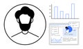 Analytics Dashboard with User Profile and Graphical Data Highlights Royalty Free Stock Photo