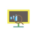 Analytics data flat vector illustration chart isolated computer data design Royalty Free Stock Photo