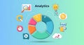 Analytics Data Visualization Pie Chart, Robot, and Business Icons Royalty Free Stock Photo